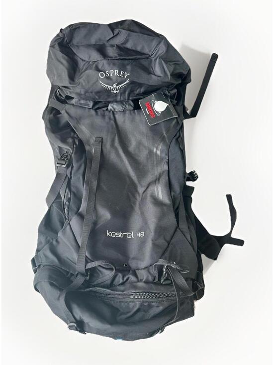 Osprey Kestrel 58 Hiking Backpack Medium/Large Black with Rain Cover